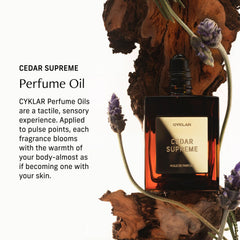 CYKLAR Bergamot Lavender Cedarwood blend roll-on on skin for lasting aroma