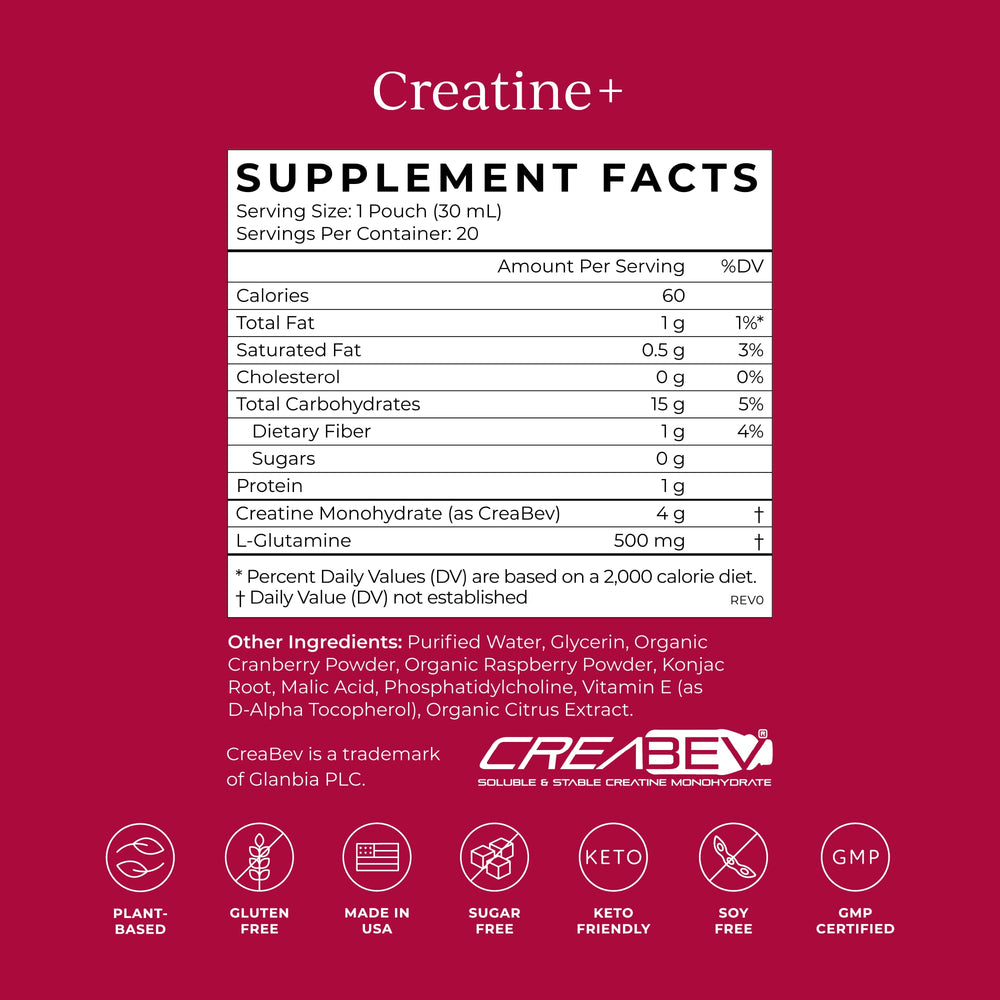 CYMBIOTIKA Creatine+ glutamine ingredients close-up