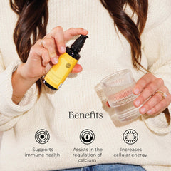 CYMBIOTIKA D3 K2 COQ10 liquid pump for daily dosing.