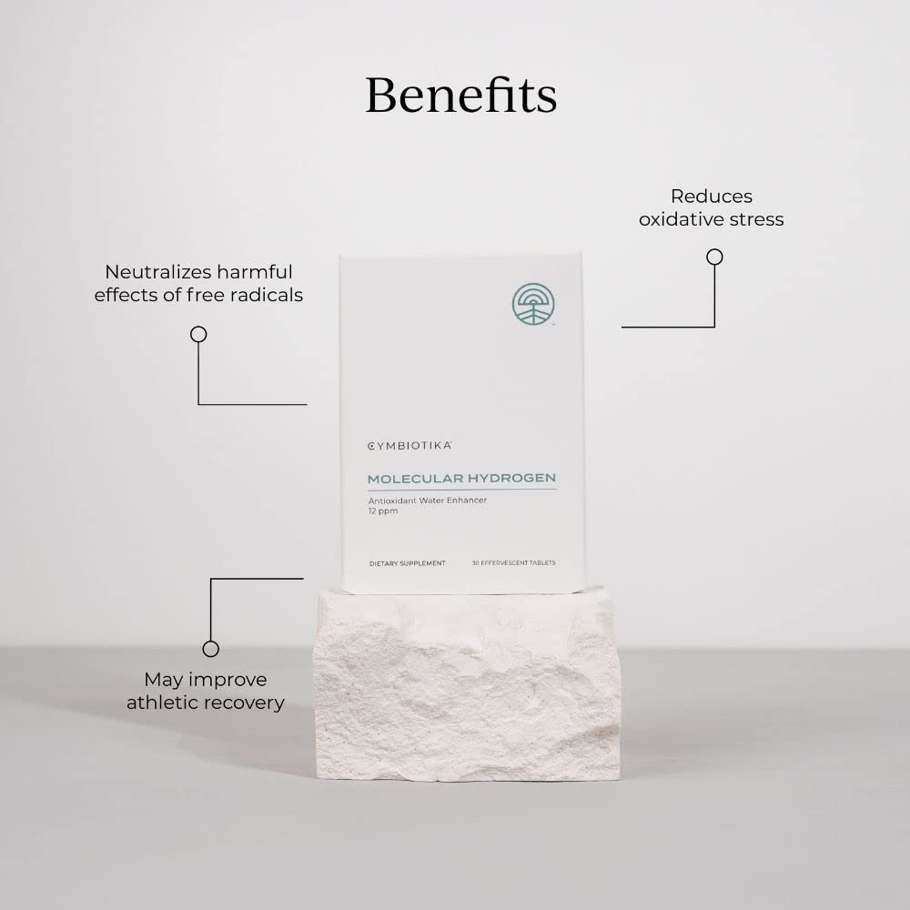 CYMBIOTIKA H2 tablet in a glass of water delivering a smooth, refreshing hydration moment