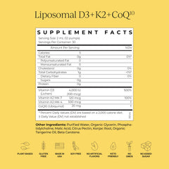 CYMBIOTIKA liposomal delivery D3 K2 COQ10 liquid highlights fast absorption.
