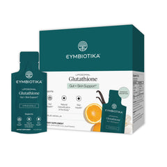 CYMBIOTIKA liposomal glutathione bottle supports detox and cellular health