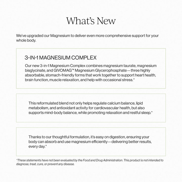 CYMBIOTIKA Liposomal Magnesium Complex 3in1 ingredients panel highlight diverse absorption