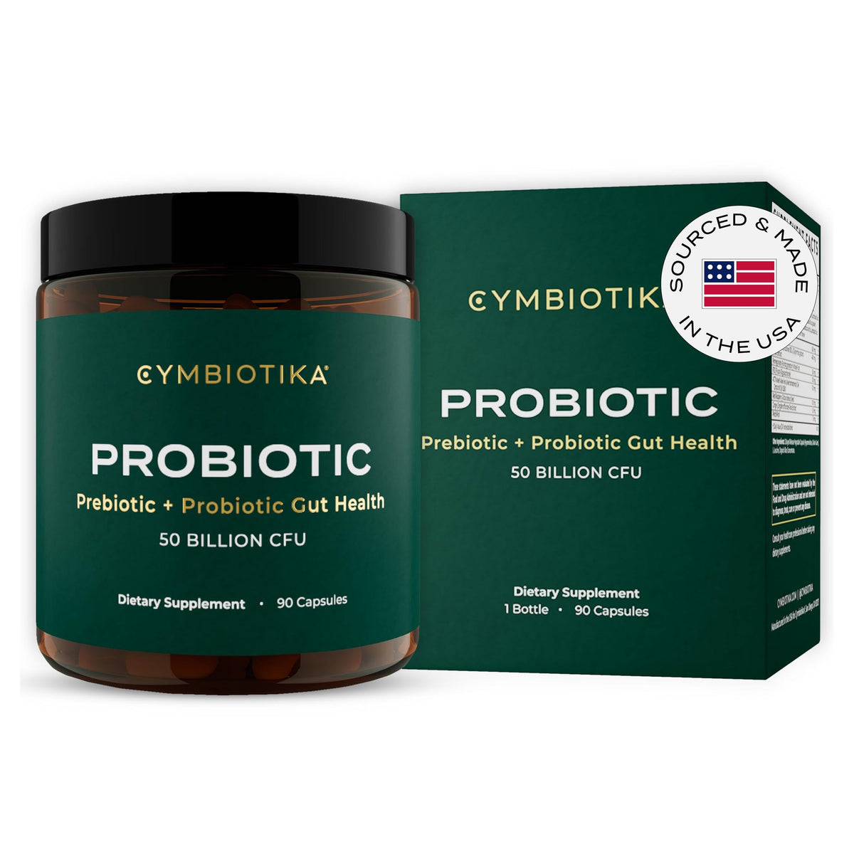 CYMBIOTIKA probiotic bottle for daily gut support and ease of use.