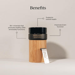 CYMBIOTIKA Shilajit resin dissolving in tea cup, convenient daily ritual.