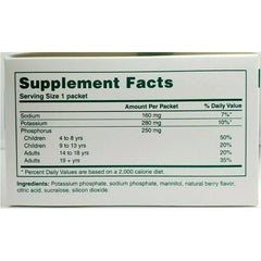 Cypress Phos-NaK powder packet dissolves quickly for on-the-go hydration.