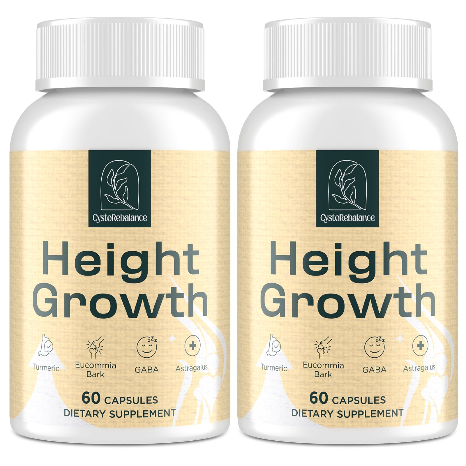 CystoRebalance bottle front promoting a natural bone strength formula for daily wellness