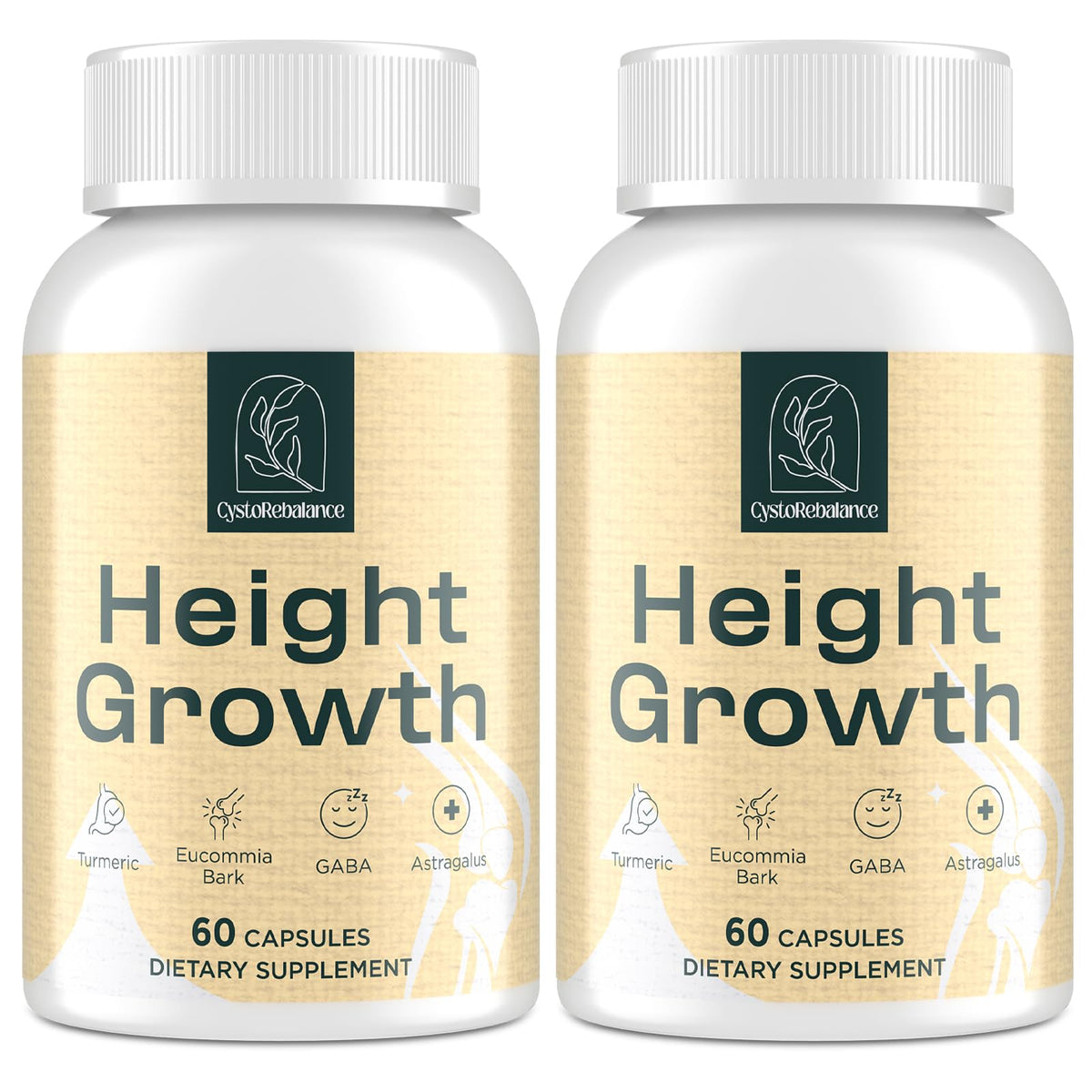 CystoRebalance bottle front promoting a natural bone strength formula for daily wellness