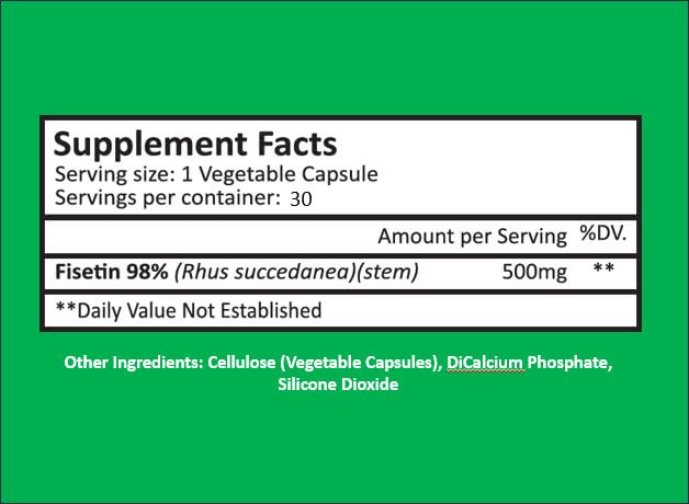 CYTOLYFE Fisetin 500mg capsules held in hand for convenient daily use