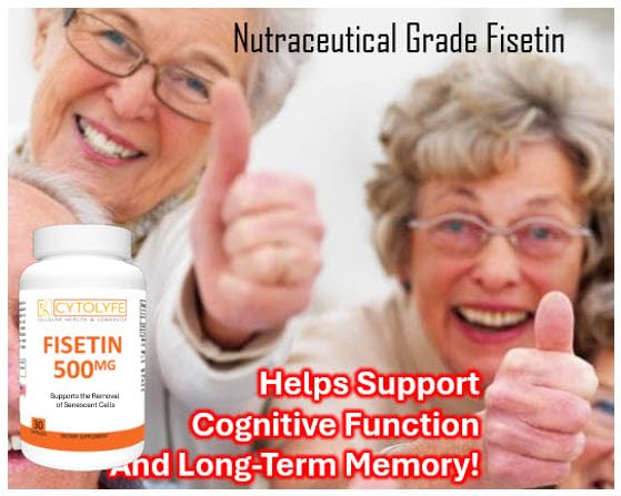 CYTOLYFE Fisetin 500mg serving pack scene for possible longevity benefits