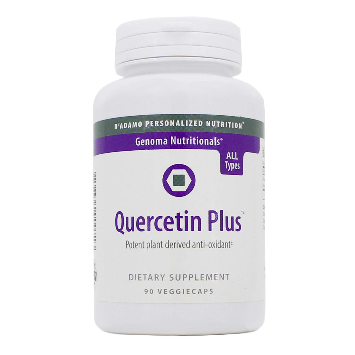 D'Adamo Quercetin Plus bottle front view for daily antioxidant support.
