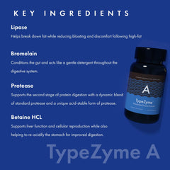 D'Adamo TypeZyme bottle being poured suggesting easy daily supplement use.