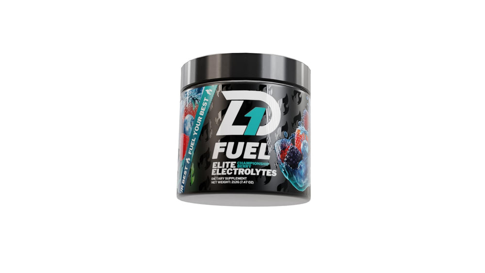D1 Fuel Elite electrolyte Wildcard Berry packet for on-the-go hydration.