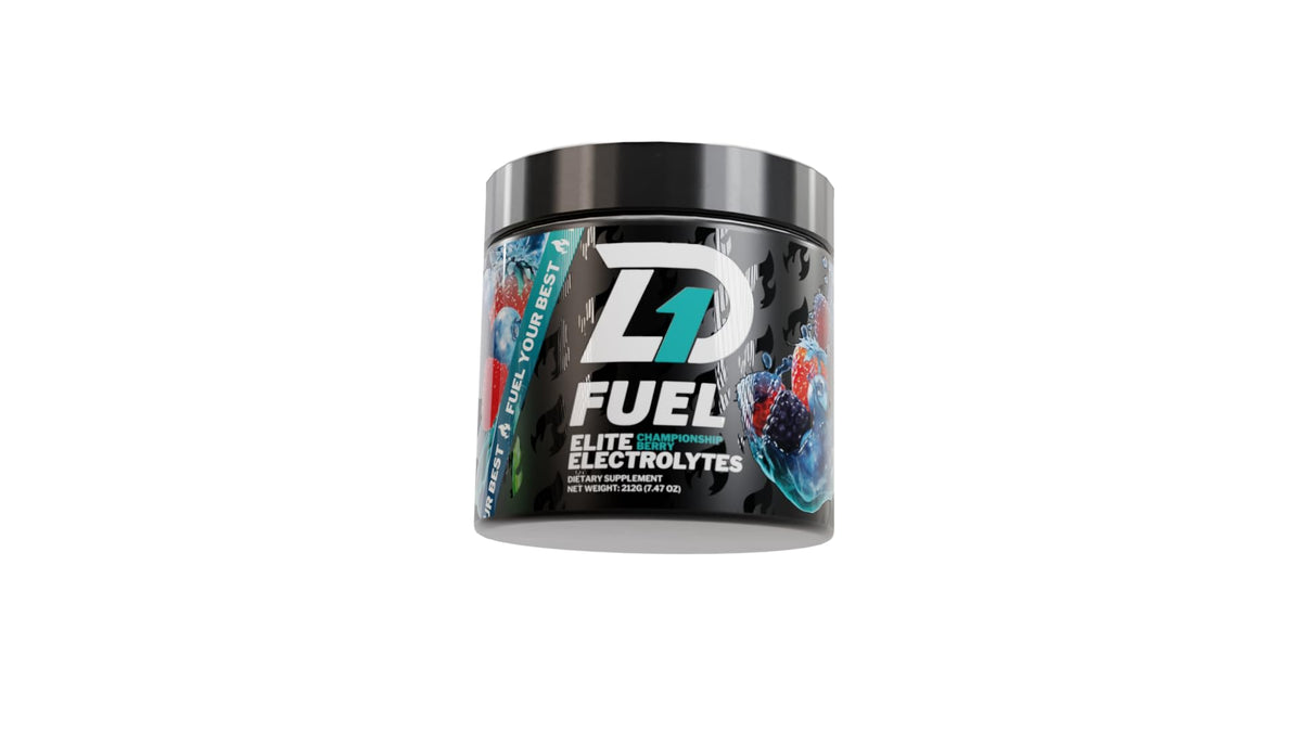 D1 Fuel Elite electrolyte Wildcard Berry packet for on-the-go hydration.