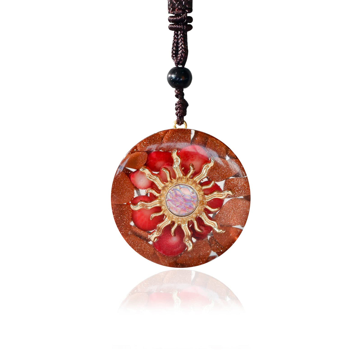Da Piao Liang Reiki Quartz Sacral Pendant closeup showing calming energy