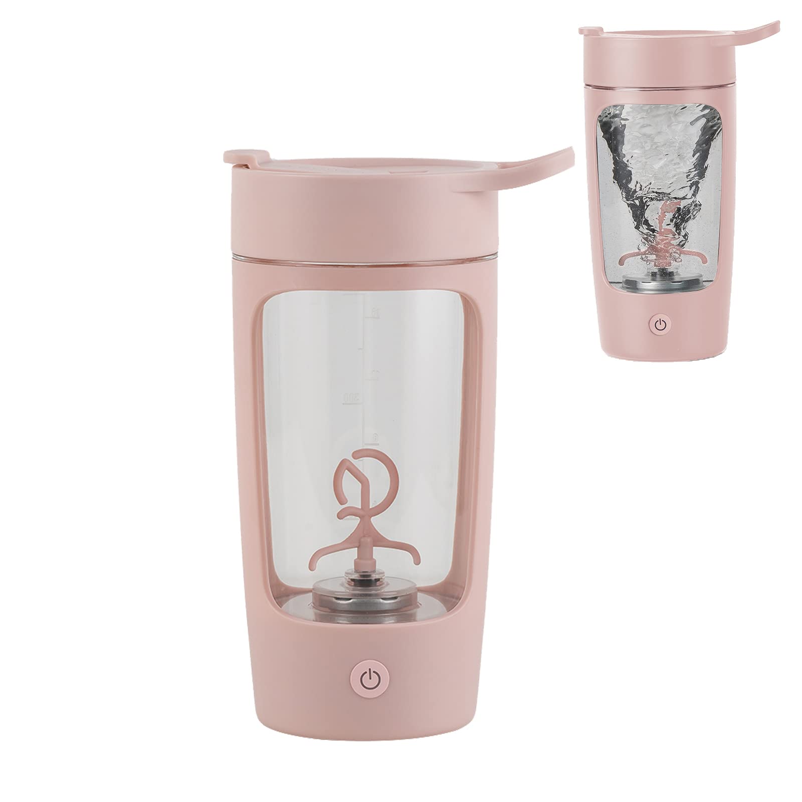 daasigwaa electric protein shaker pink front view showing portable design