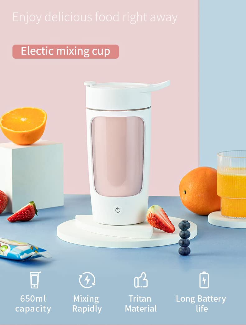 daasigwaa electric shaker pink leak-proof lid for mess-free carry