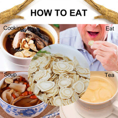 DABC OAK LAND American Ginseng slices brewing tea in a cup – cozy aroma.