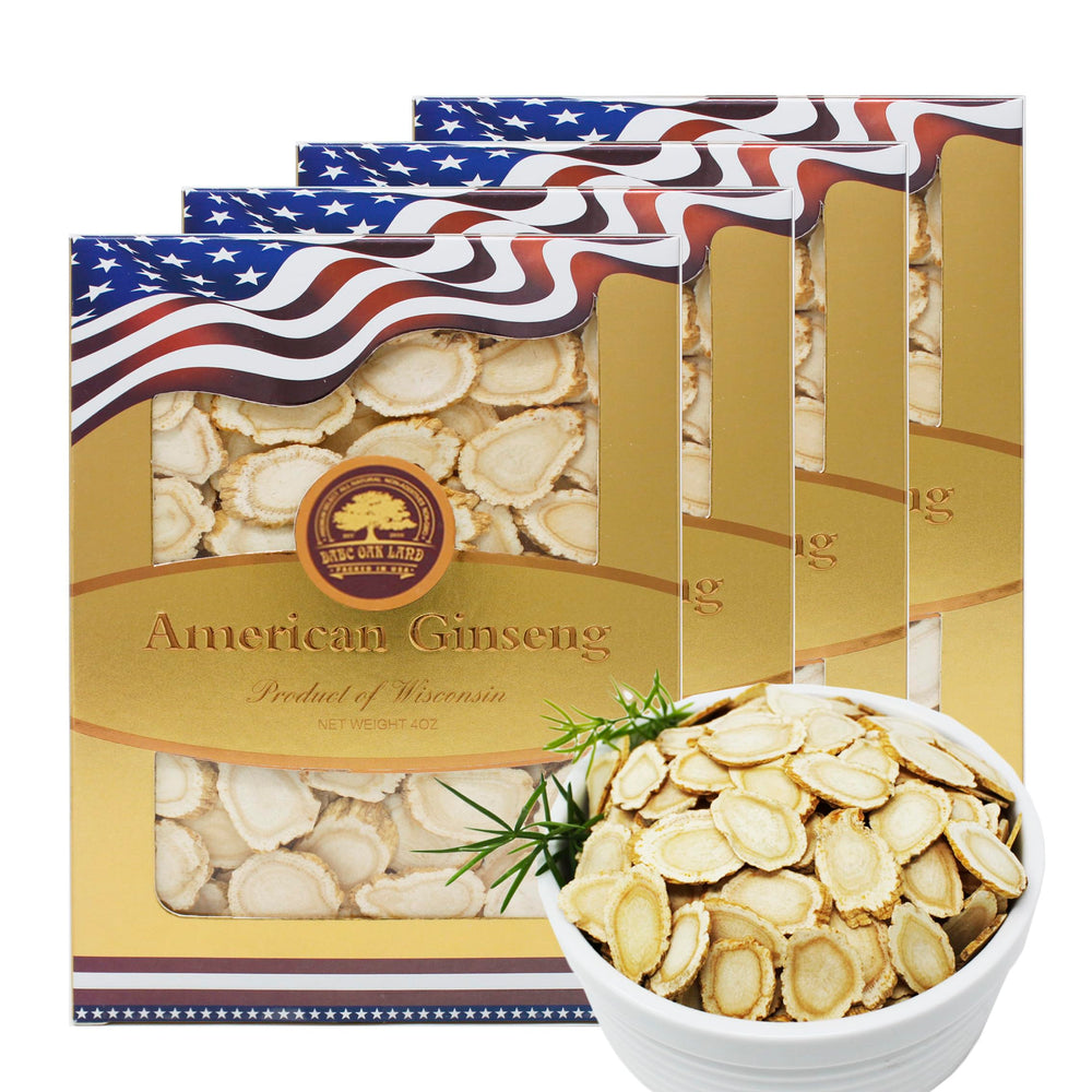 DABC OAK LAND American ginseng slices packaging from Wisconsin harvest