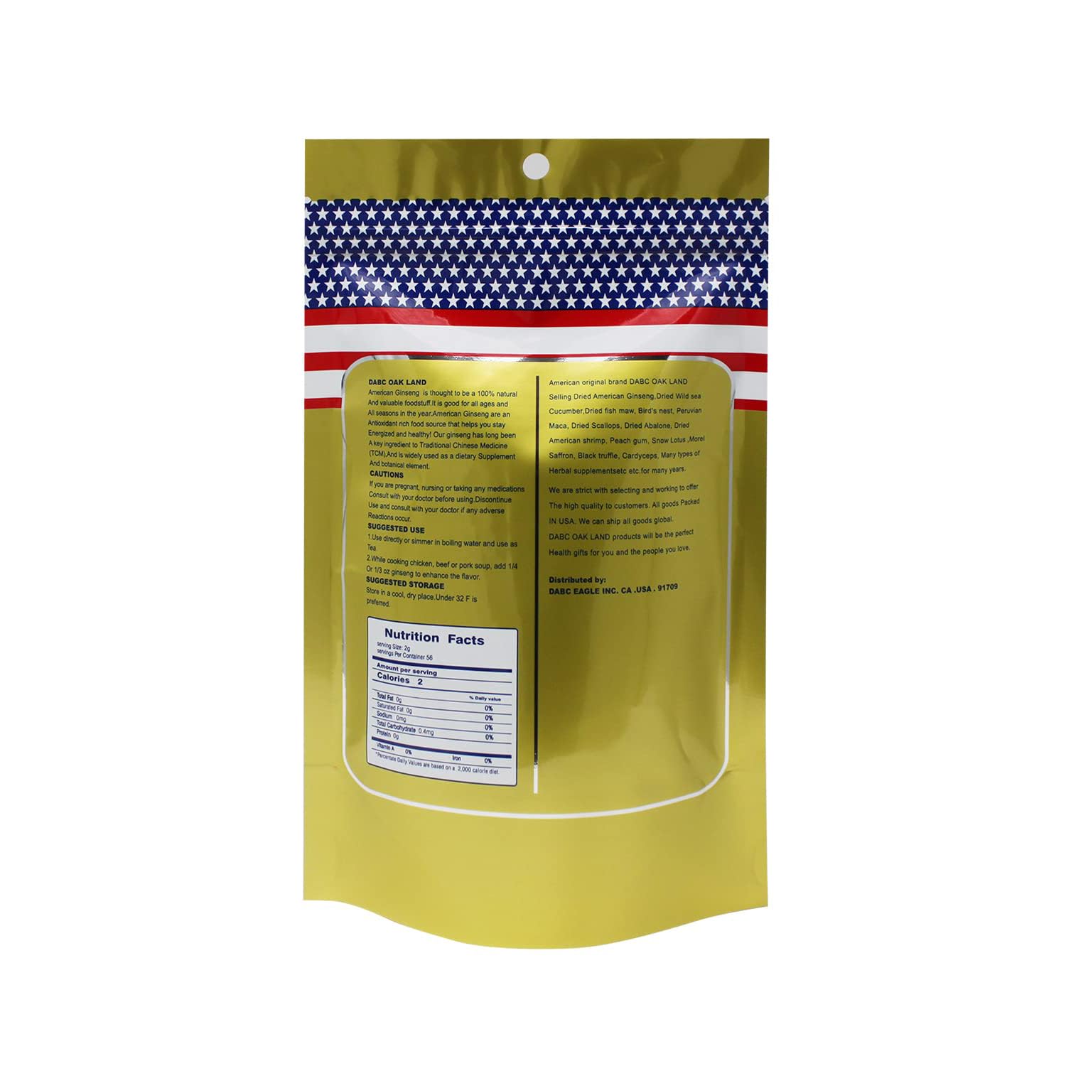 DABC OAK LAND American Ginseng slices Wisconsin farm – farm-direct freshness.