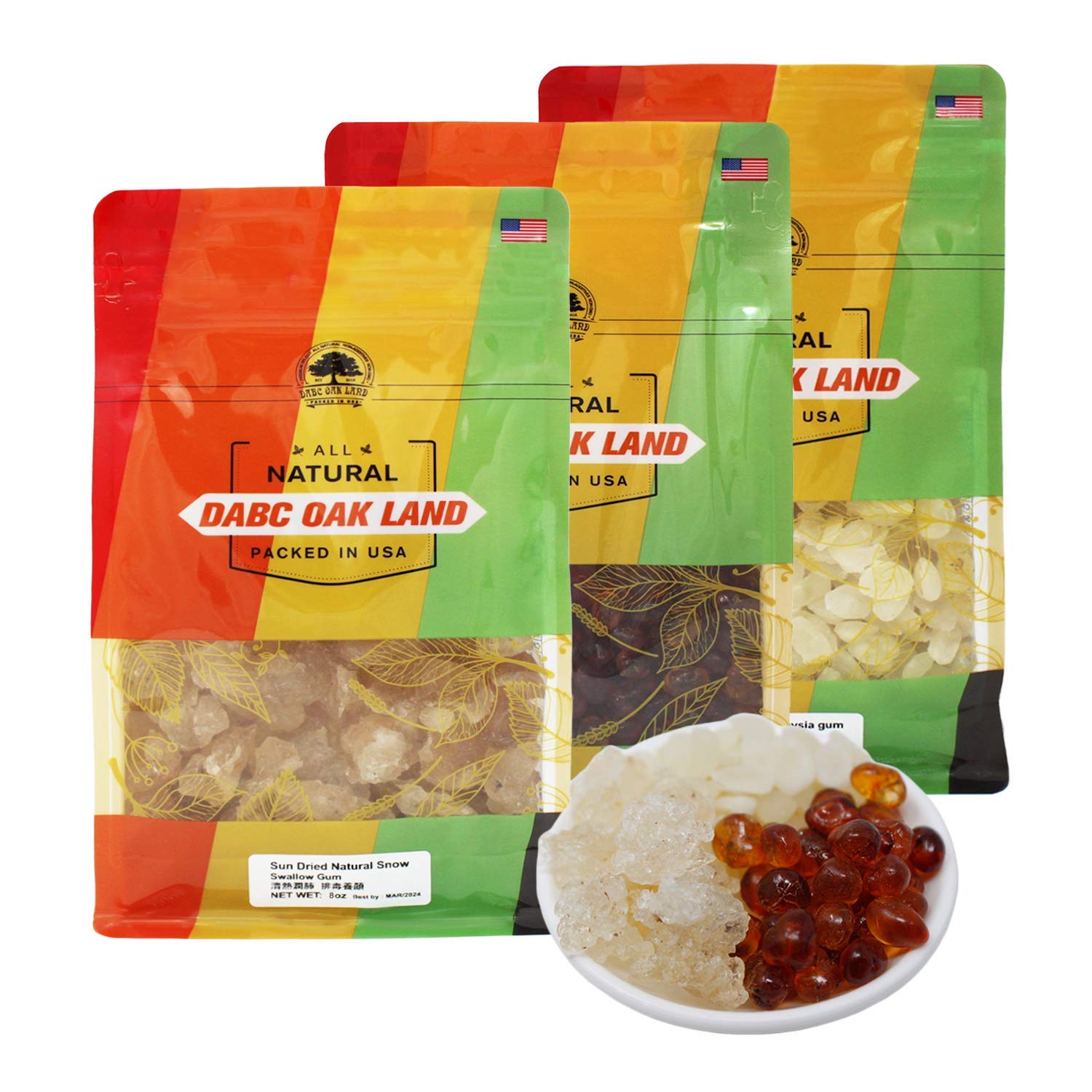 DABC OAK LAND wild peach gum bottle promoting natural skin glow.