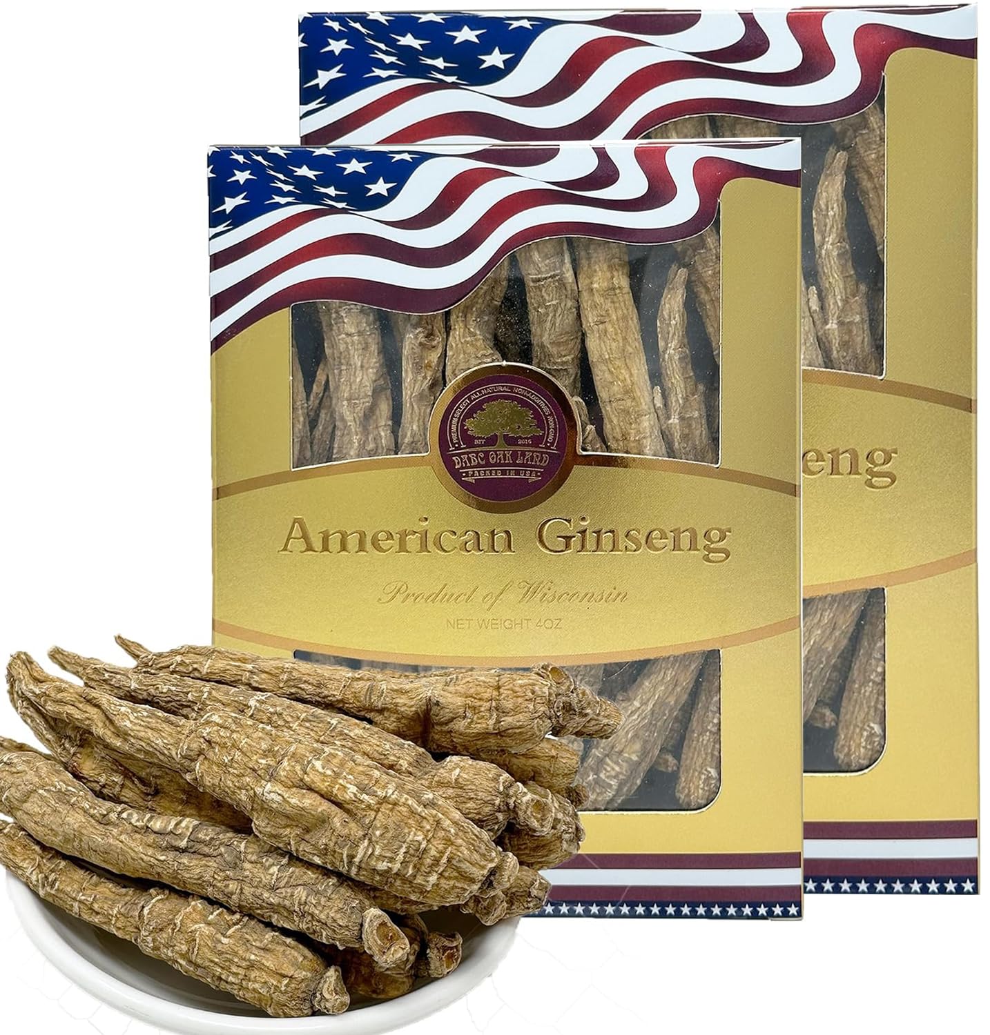 DABC OAK LAND Wisconsin American ginseng slices for natural energy.
