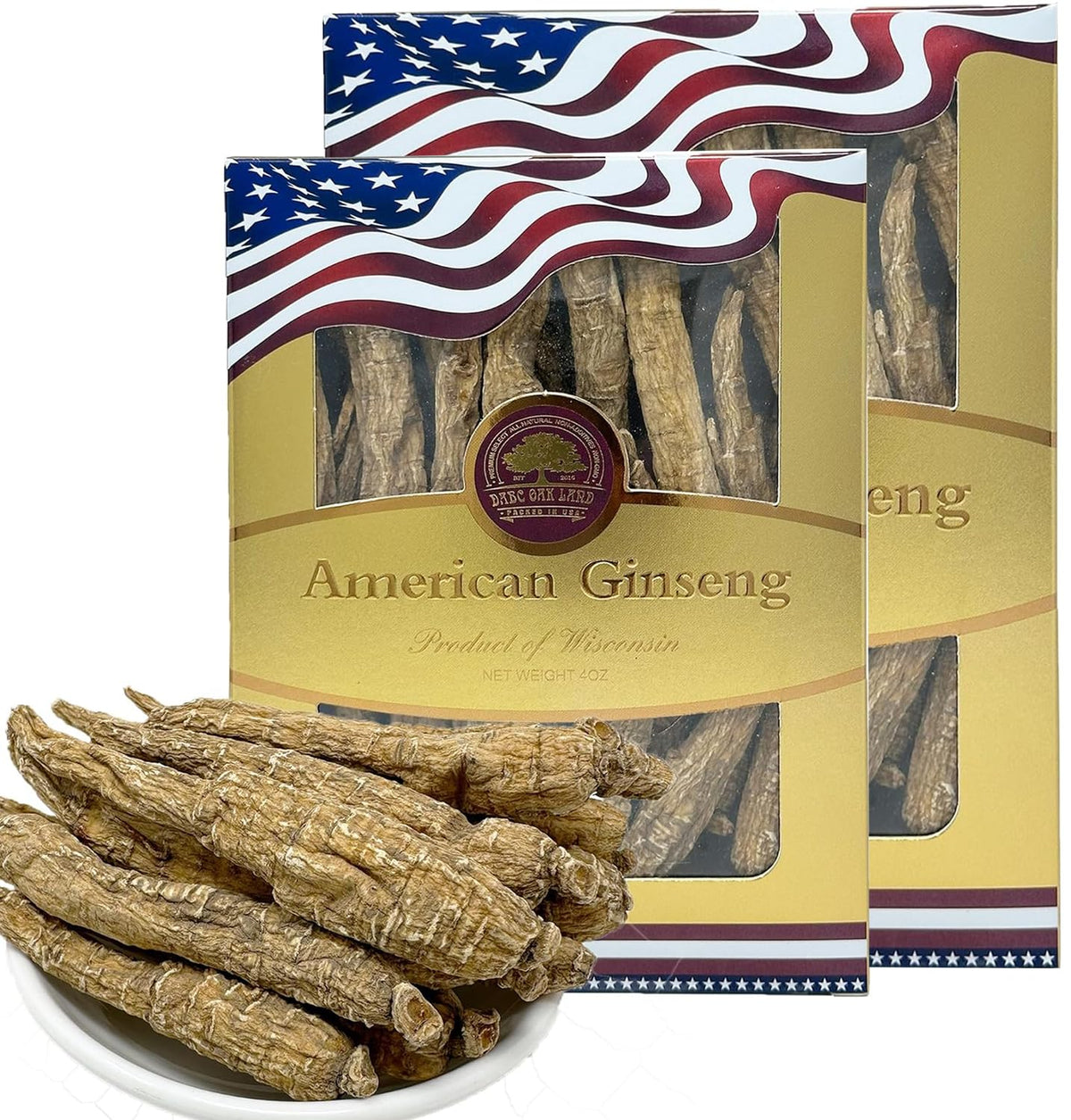 DABC OAK LAND Wisconsin American ginseng slices for natural energy.