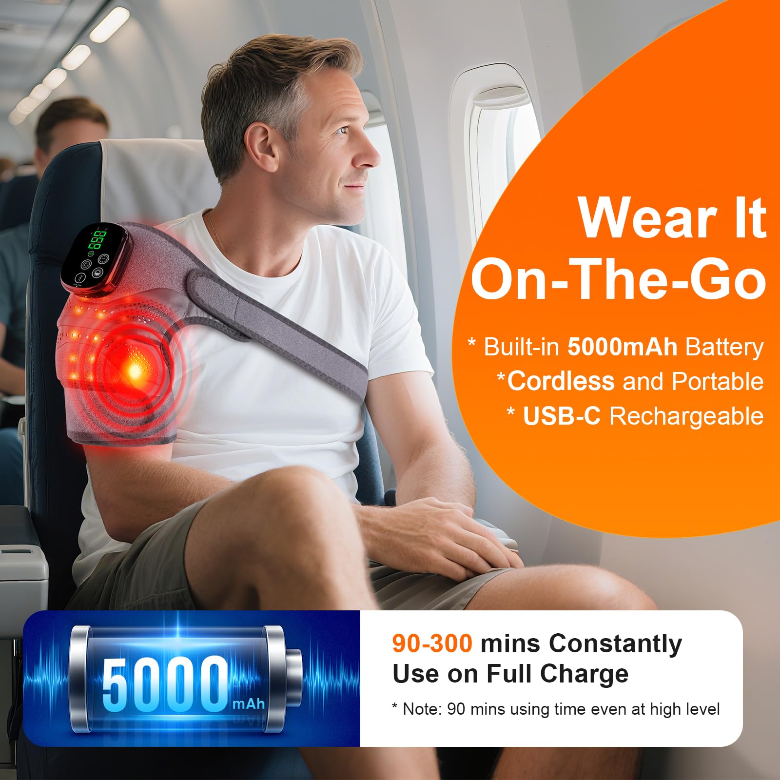 DABLEIBEN knee massager-ergonomic-strap highlights comfortable, secure fit.