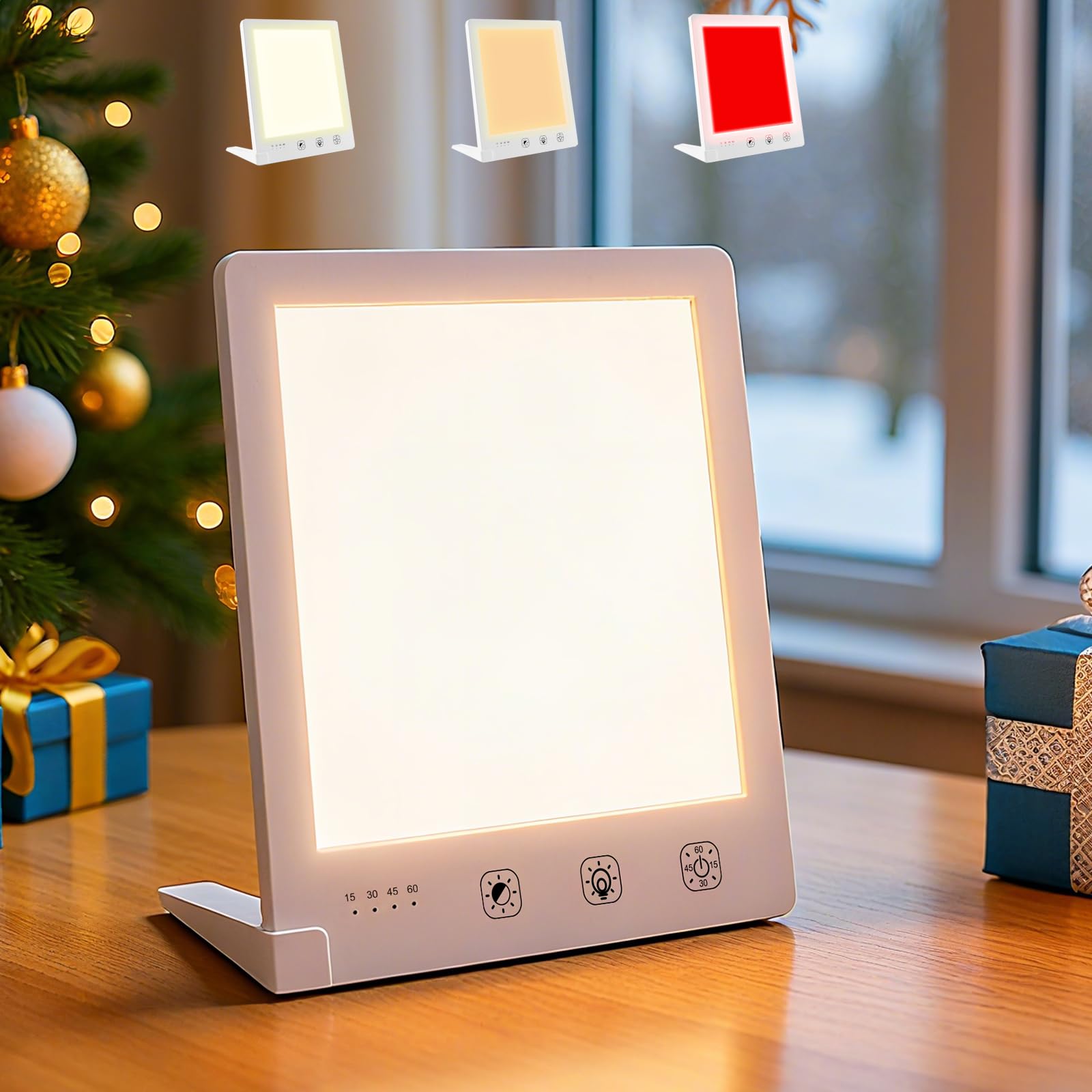 DABLEIBEN Sun Light Therapy Lamp front view highlighting 10,000 Lux white light for daytime energy.