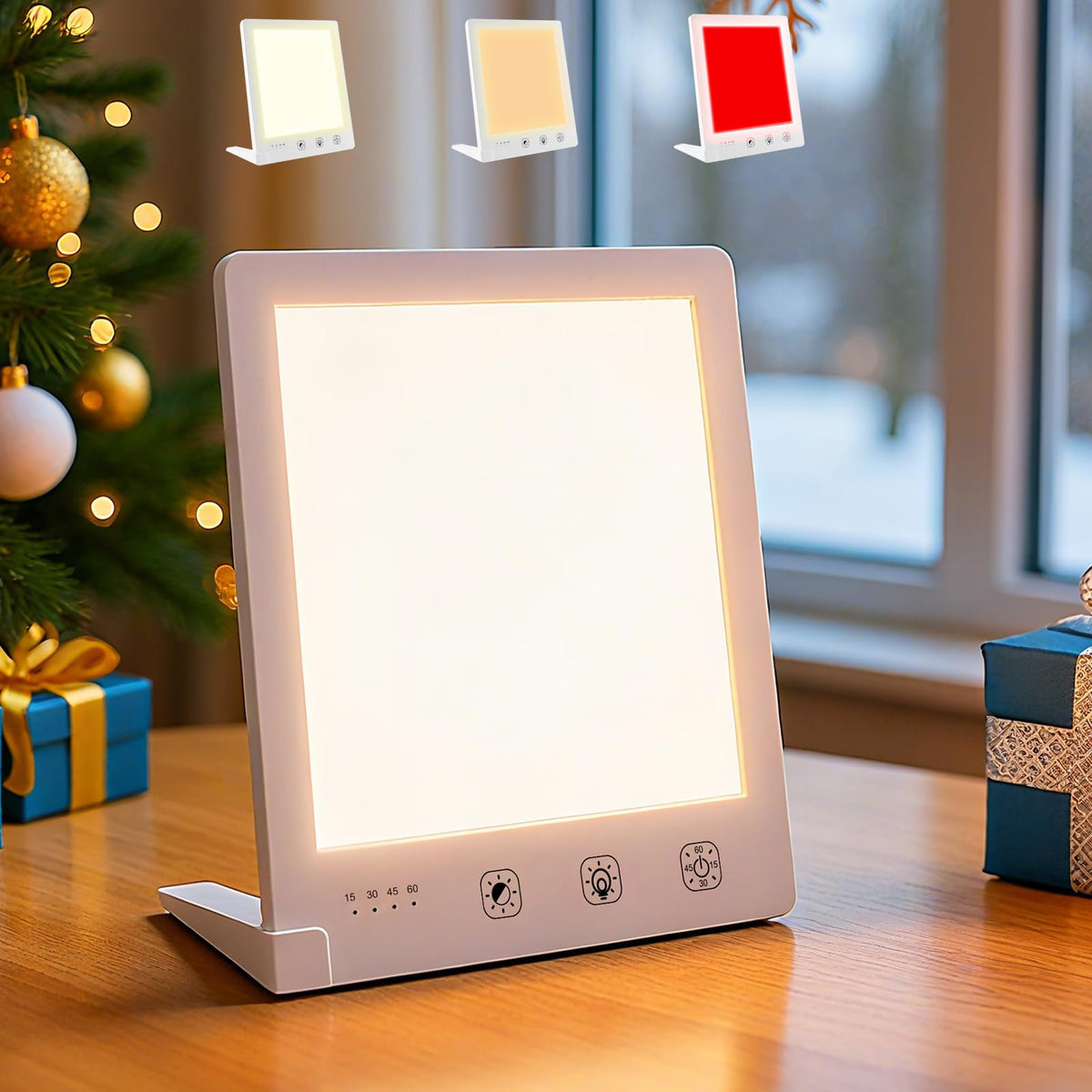DABLEIBEN Sun Light Therapy Lamp front view highlighting 10,000 Lux white light for daytime energy.