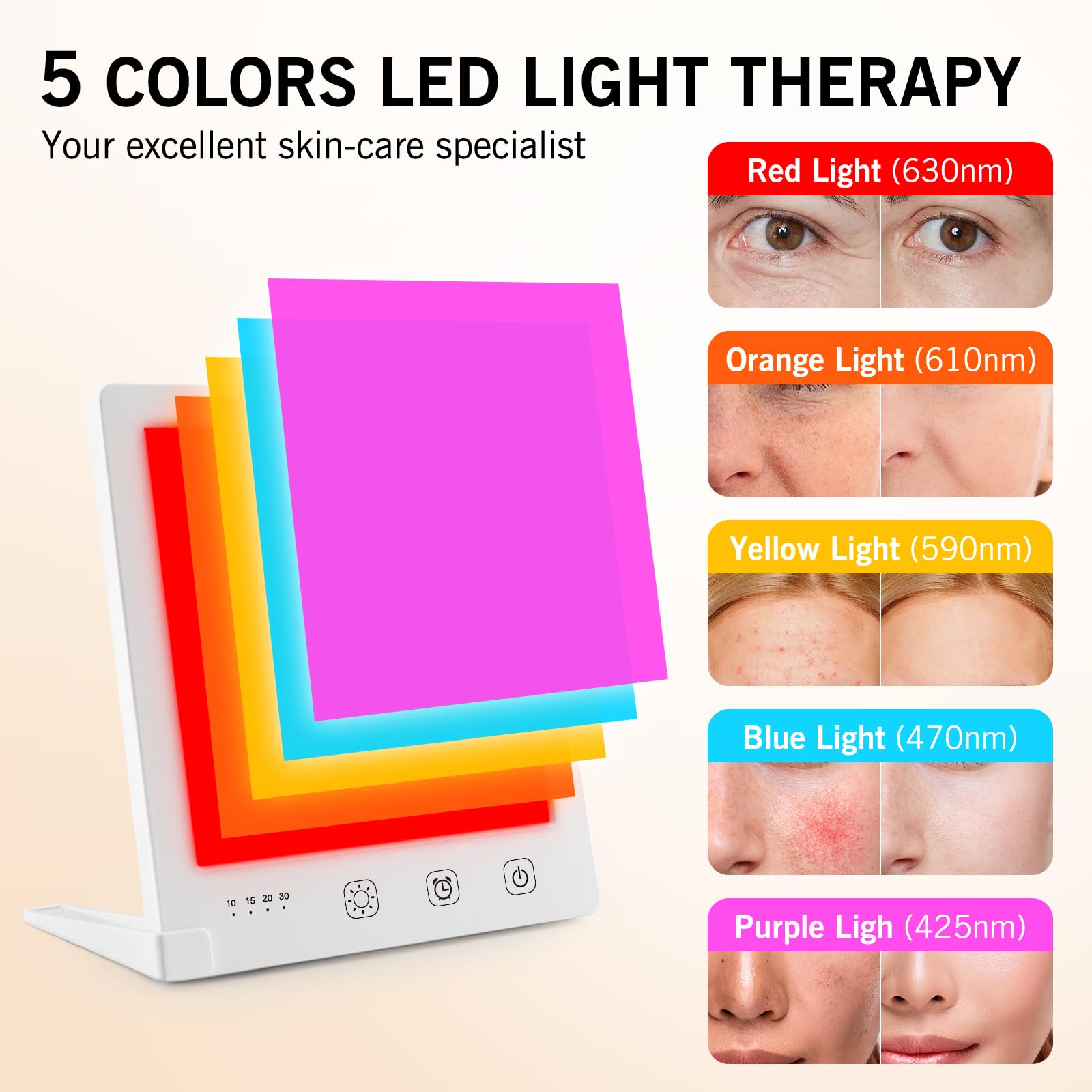 DABLEIBEN yellow LED therapy lamp offers soothing sensation.