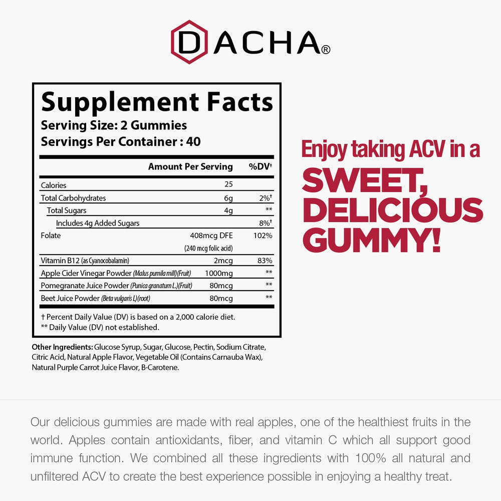 Gummy texture from DACHA ACV gummies appears smooth and easy to chew