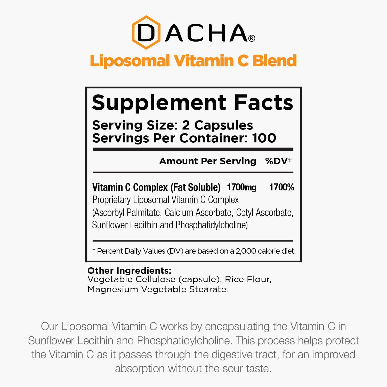 Illustration of liposomal technology and fat-soluble vitamin C concept for DACHA.