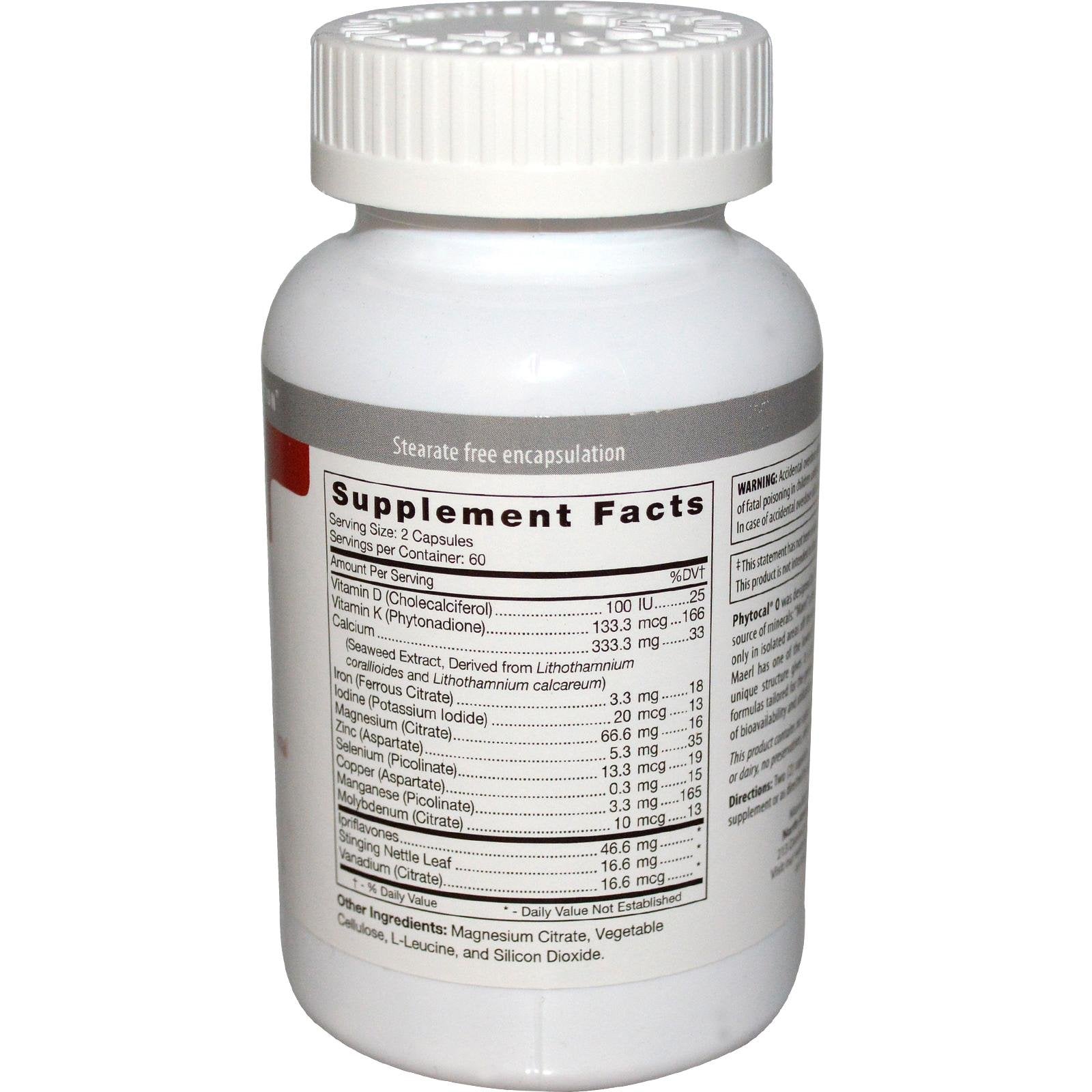 D'Adamo Phytocal O 120vcaps label aids easy daily use.