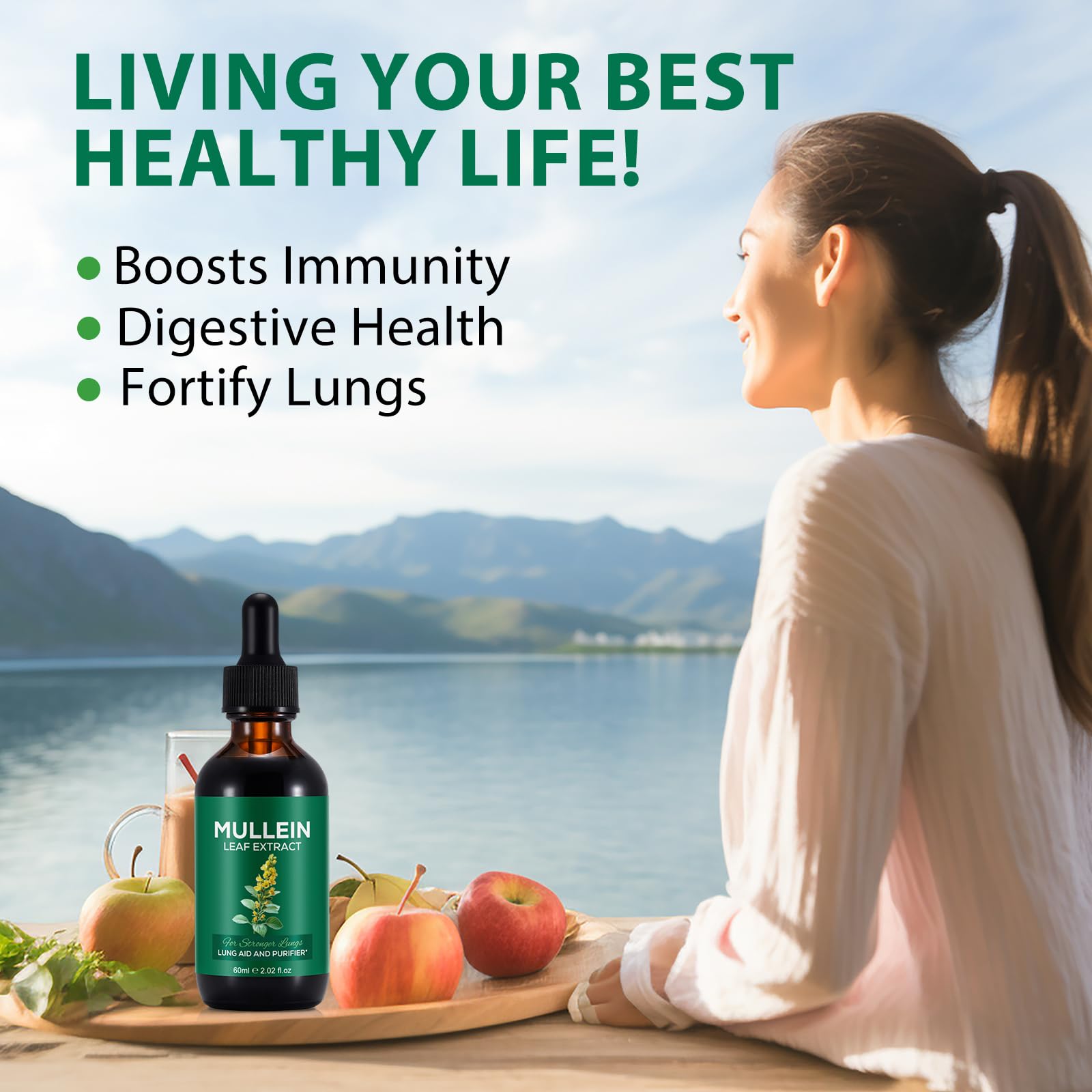 Daiasns Mullein Drops 2oz bottle for daily respiratory support
