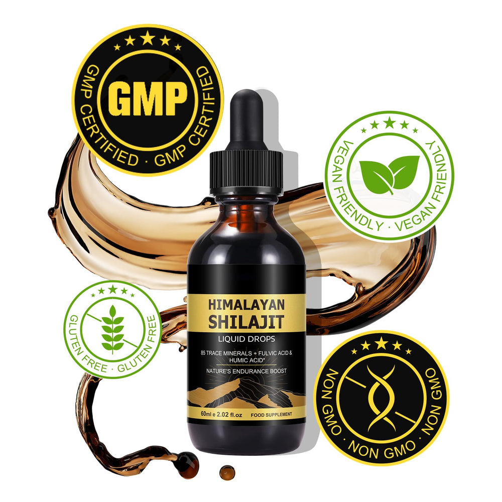 Daiasns Shilajit dropper beside bottle for precise dosing and convenience.