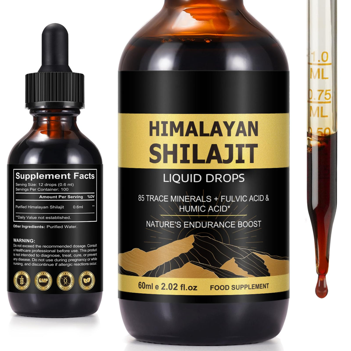 Daiasns Shilajit bottle with pure Himalayan resin for energy support.