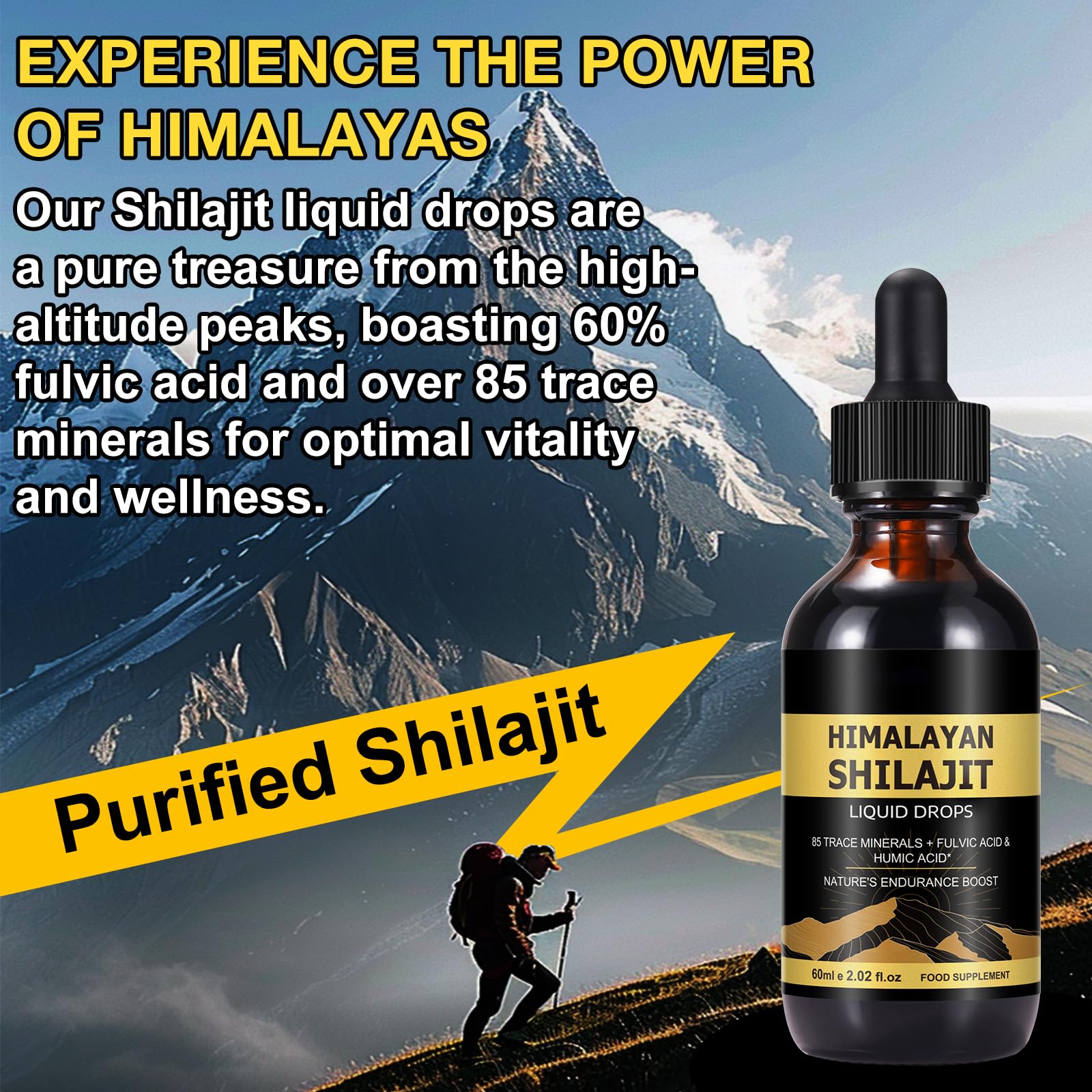 Gold-toned Daiasns Shilajit resin liquid appears like liquid gold.