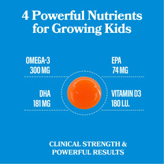 DAIKEN Kids Omega-3 gummies individually wrapped packs for on the go nutrition.