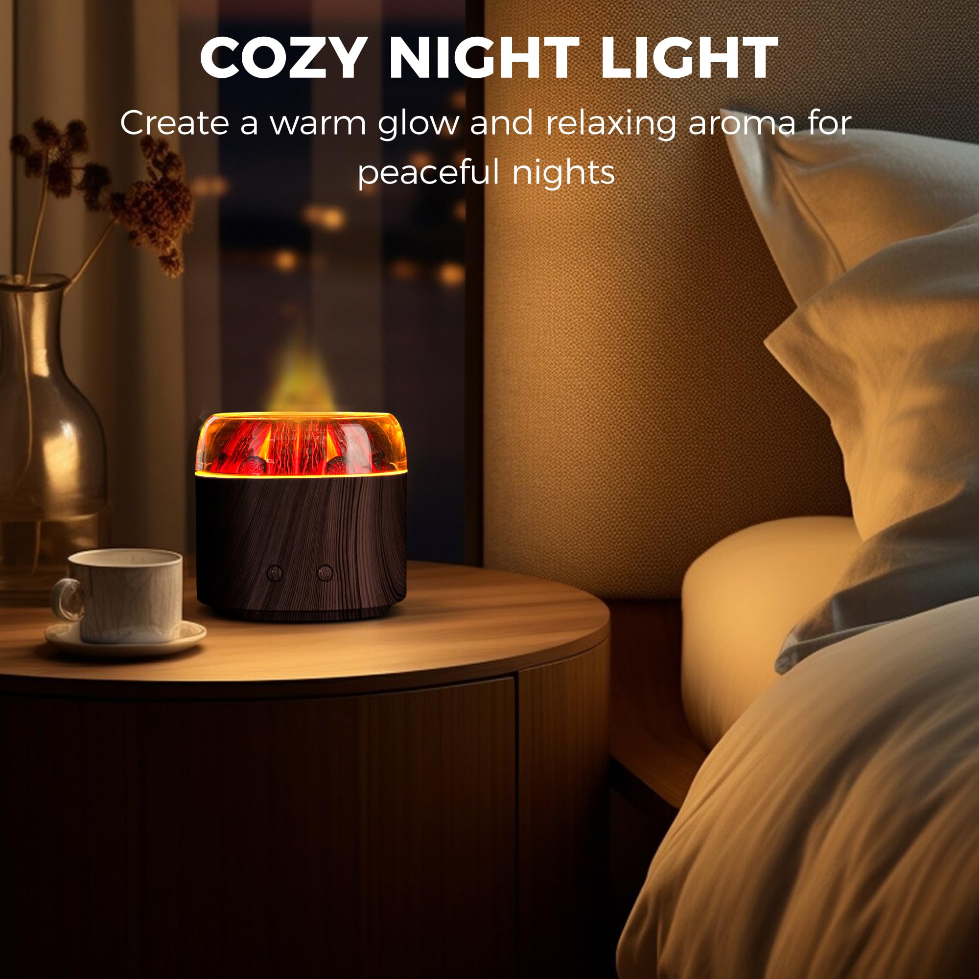 Daileeby Mini Bonfire Diffuser auto-off feature ensures safe overnight use.