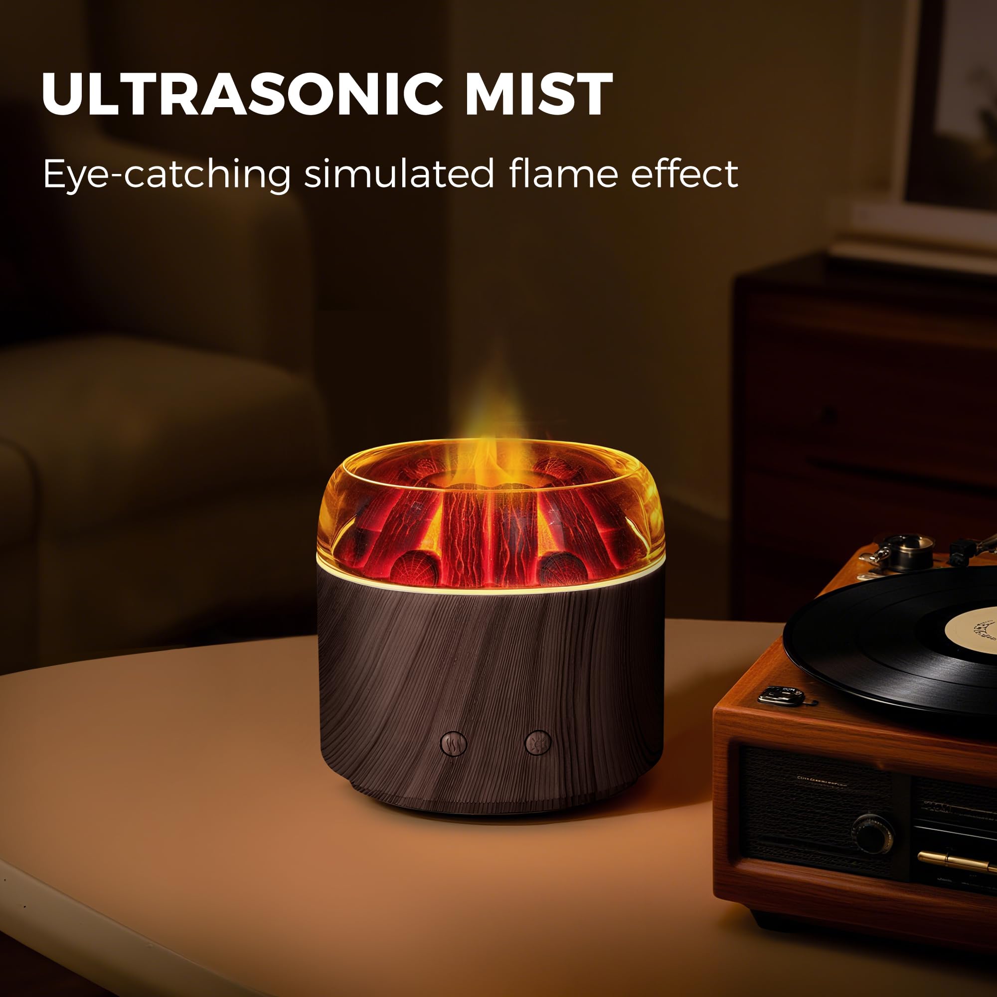 Daileeby Mini Bonfire Diffuser ultrasonic mist offers quiet aromatherapy.
