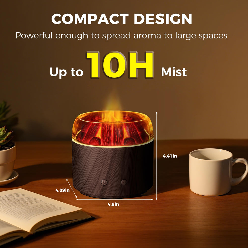 Daileeby Mini Bonfire Diffuser warm LED glow enhances nighttime relaxation.