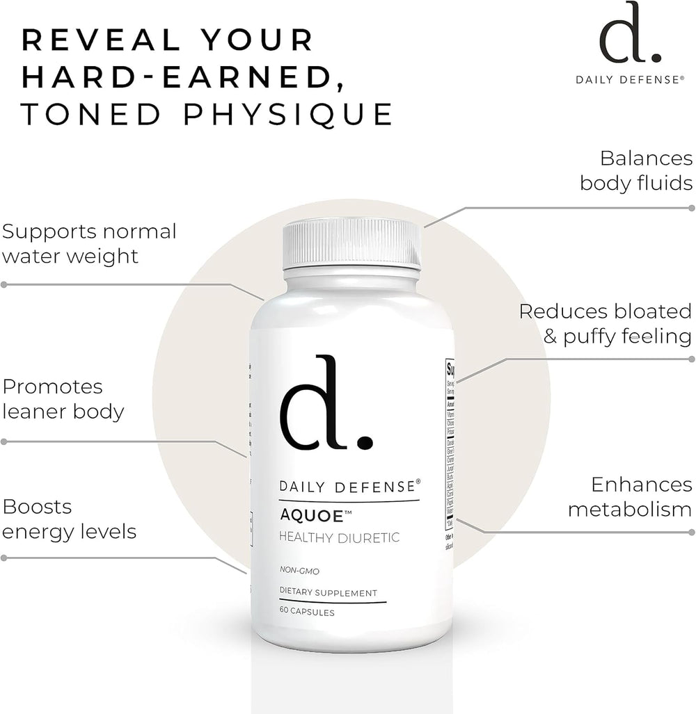 Daily Defense apple cider vinegar blend capsules paired with fresh fruit visuals.