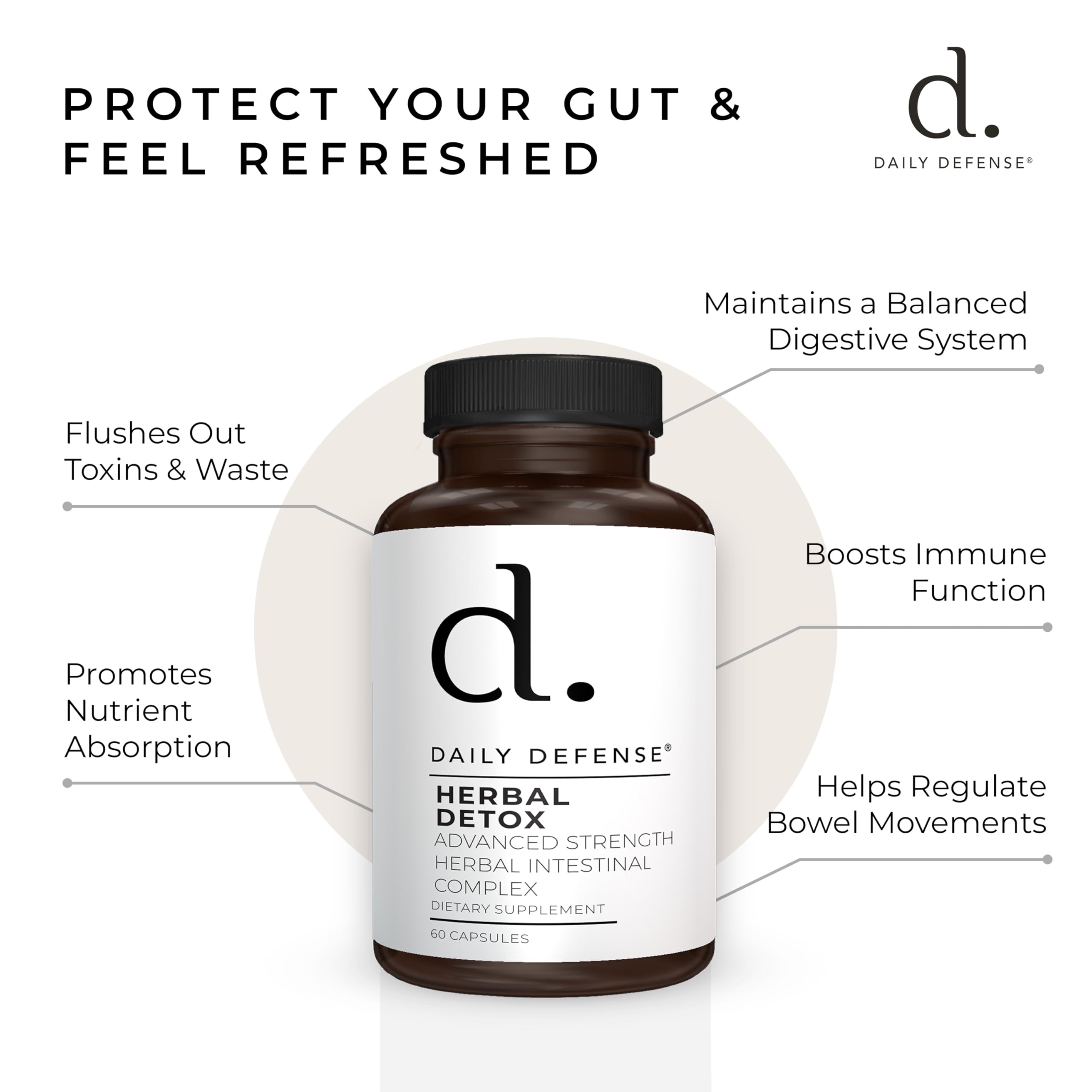 Daily Defense detox blend label detail shows product identity and ingredients