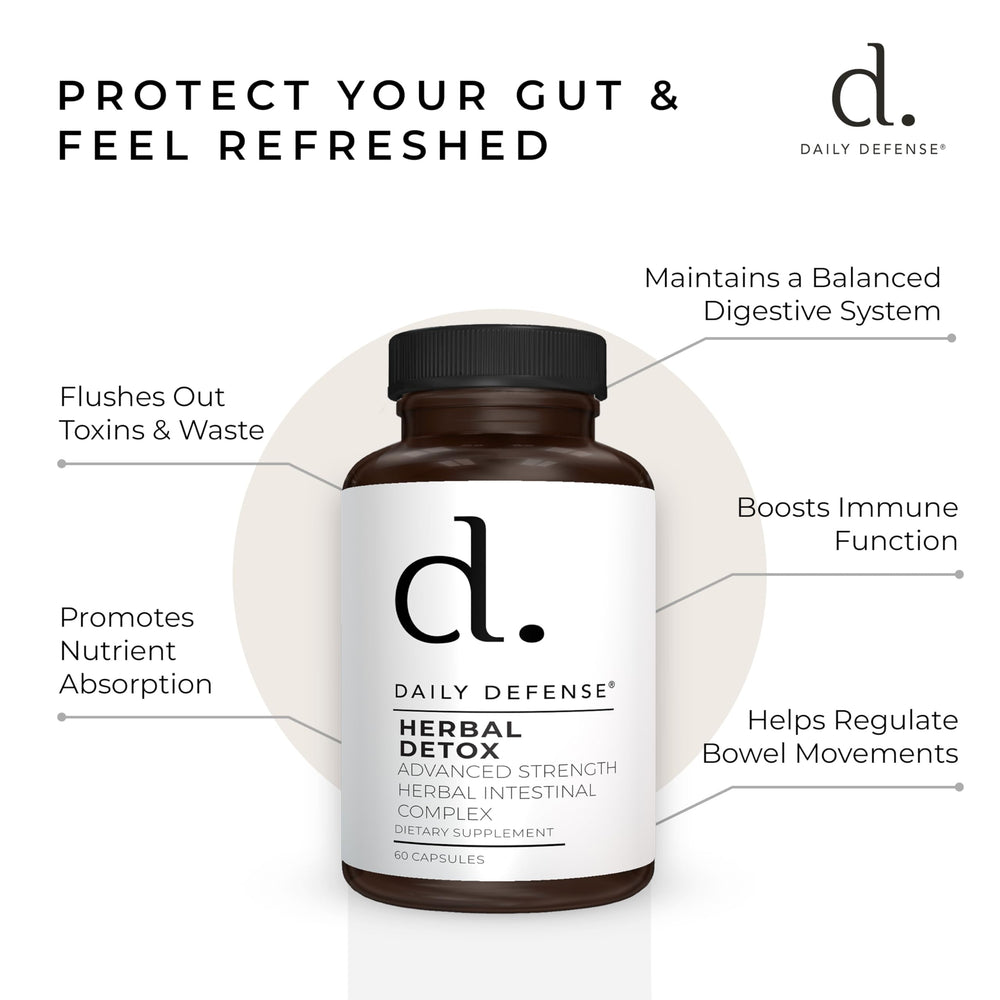 Daily Defense detox blend label detail shows product identity and ingredients