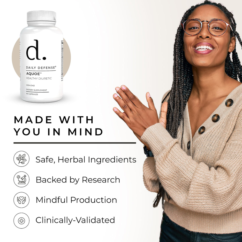Daily Defense diuretic-capsules-closeup highlights easy-swallow design