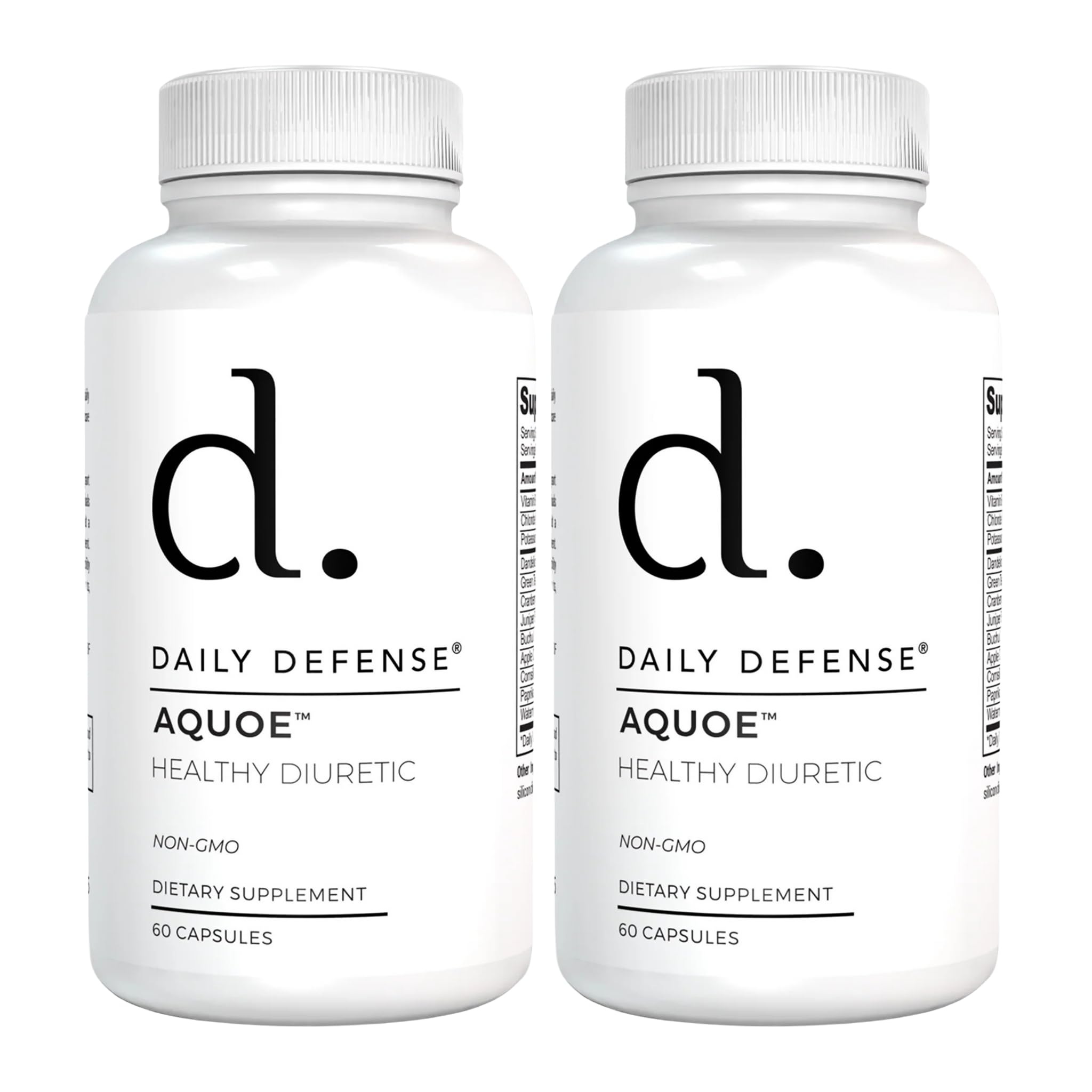 Daily Defense water pills bottle front shows the 120-count diuretic formula for bloating support