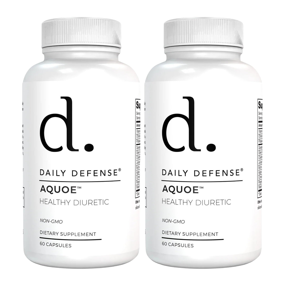 Daily Defense water pills bottle front shows the 120-count diuretic formula for bloating support