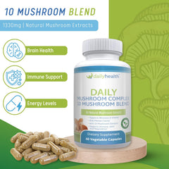 Daily Health capsules on white background for convenient daily cognitive support