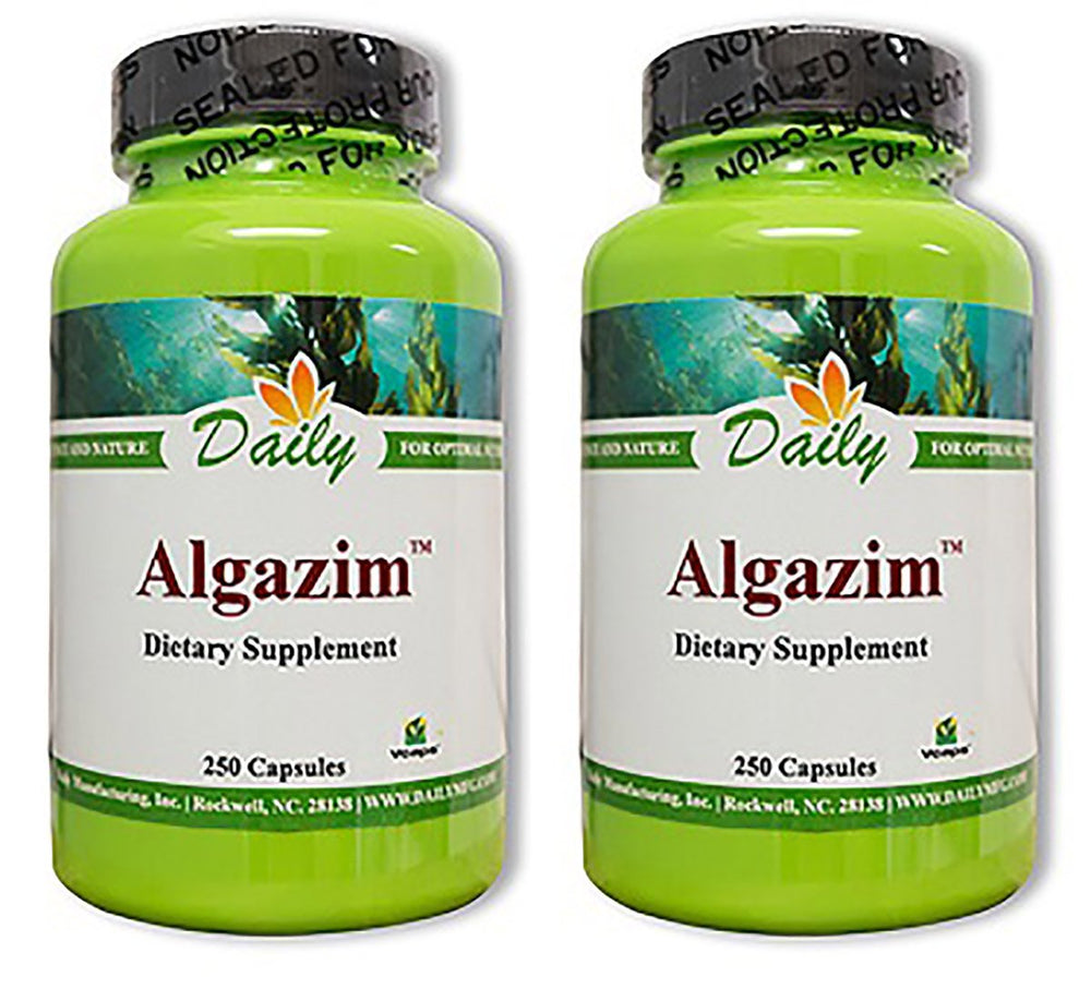 Daily Manufacturing Algazim two-bottle display for a long-lasting daily supply.